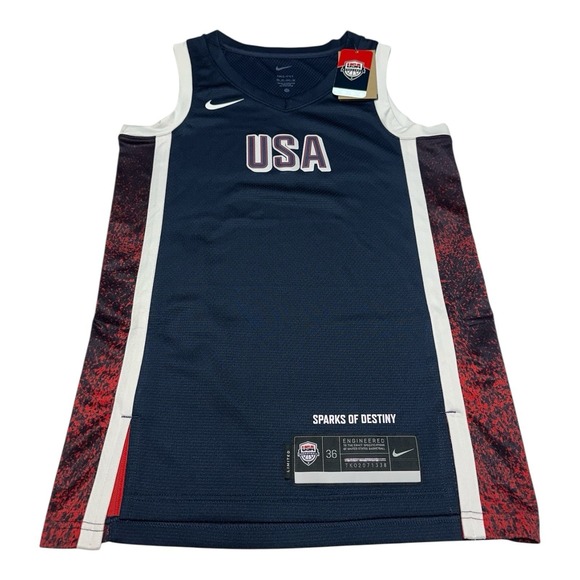 Nike Team USA Olympic Basketball Limited Jersey Mens Sz XS 36 Navy FV5520-451 - Picture 1 of 8